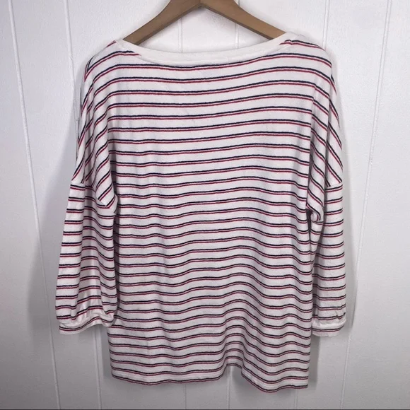 Talbots Striped Drop Shoulder Terry Top Large - Picture 6 of 6